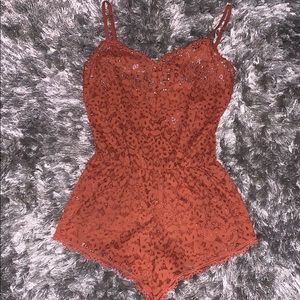 Rust Lace Romper